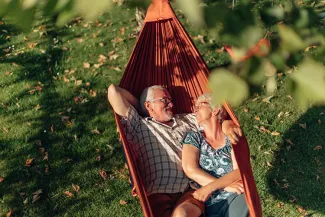 Happy old couple