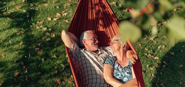 Happy old couple